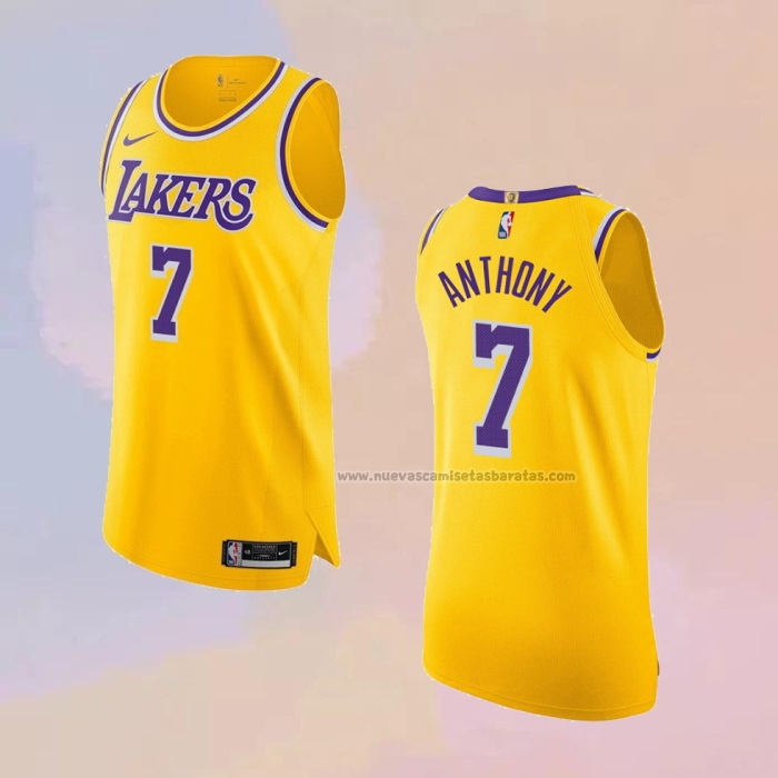 Camiseta Los Angeles Lakers Carmelo Anthony NO 7 Icon Autentico Amarillo